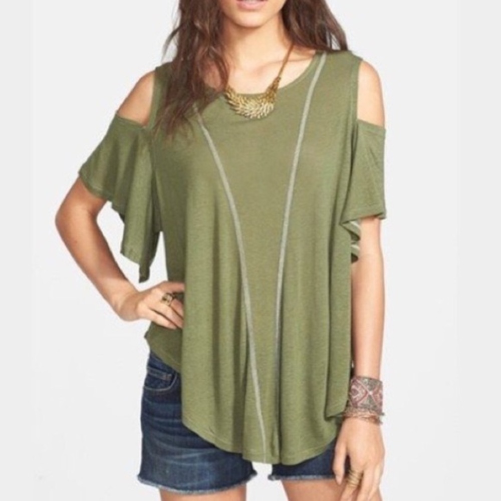 Free people open shoulder tee